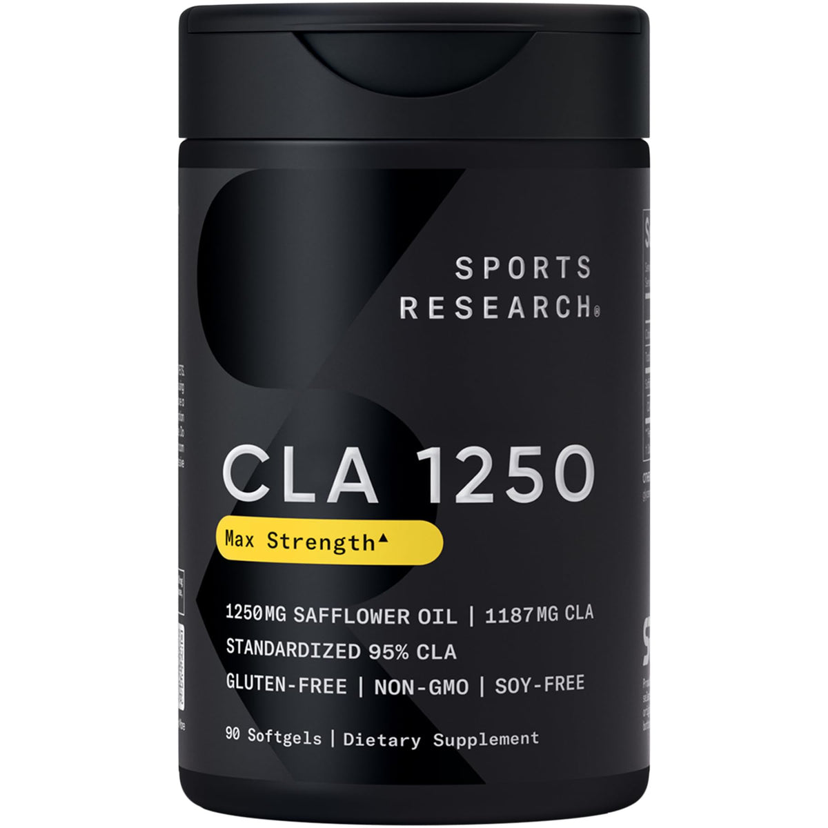 Sports Research envase frontal del CLA 90 softgels mostrando pureza y marca