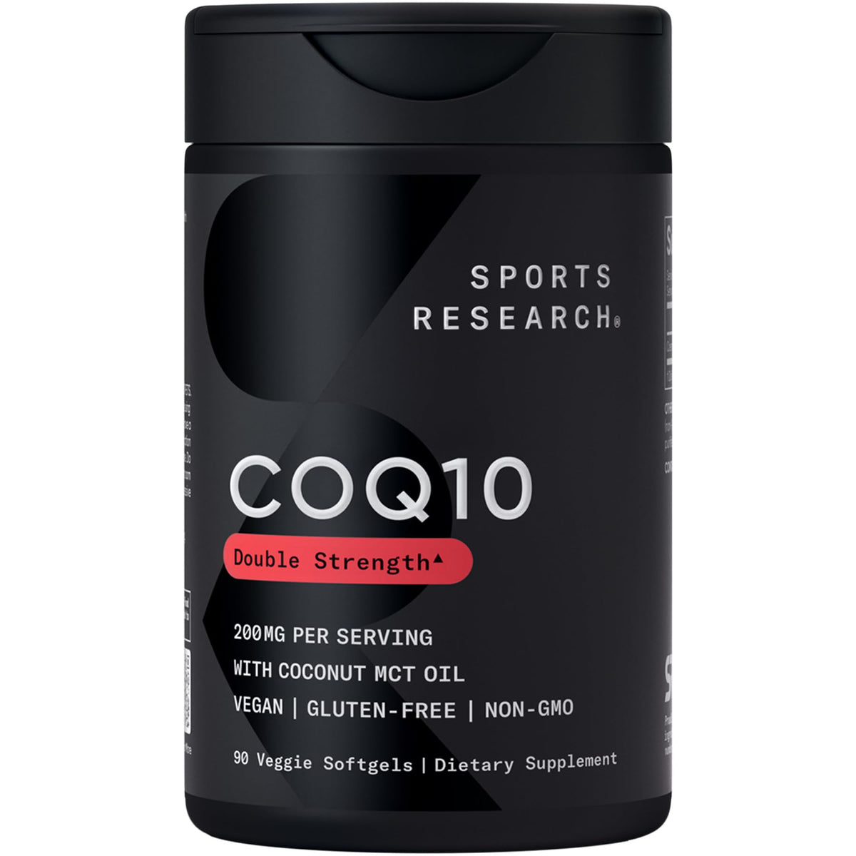 Sports Research frasco frente mostrando etiqueta clara y beneficios