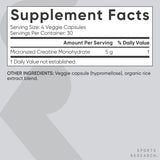 Sports Research etiqueta con información nutricional y pruebas de calidad certificadas