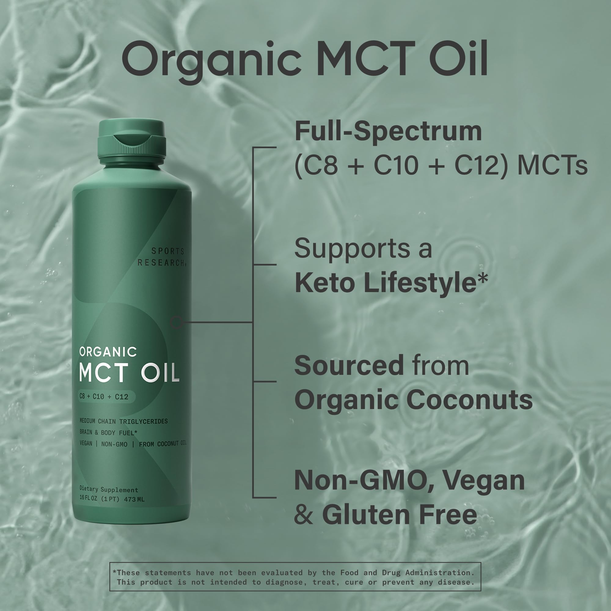 Sports Research aceite MCT vertido en café para textura cremosa