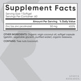 Sports Research envase abierto con 60 softgels indicando cantidad por frasco