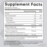 Sports Research etiqueta con certificaciones orgánico y vegano visibles y claras