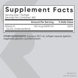 Sports Research etiqueta con información nutricional y sello de calidad verificable