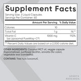 Sports Research etiqueta con ingredientes y beneficios para lectura clara y confianza