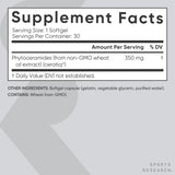 Sports Research etiqueta destacando Ceratiq y lista de ingredientes clave