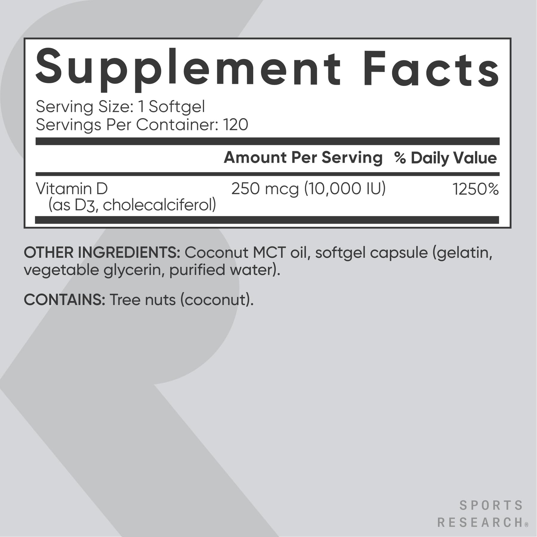 Sports Research acercamiento a la etiqueta para leer ingredientes y certificado de calidad