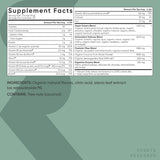 Sports Research etiqueta nutricional resaltando vitaminas B y contenido orgánico