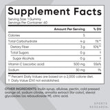 Etiqueta nutricional Sports Research con información clara de 500 mg por gomita