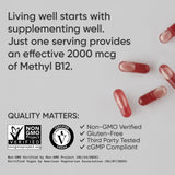 Sports Research etiqueta nutricional resaltando metilcobalamina 2000 mcg