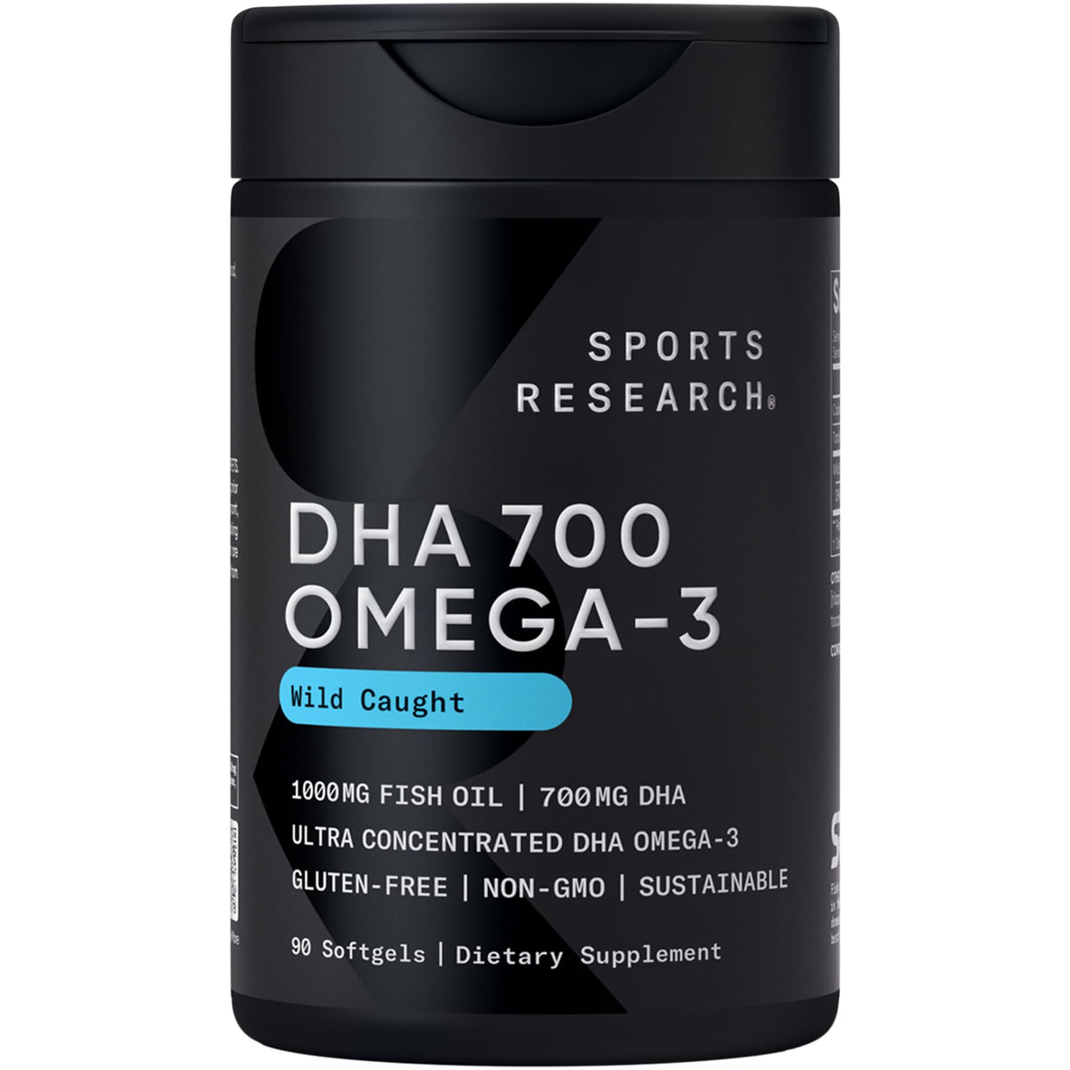 Sports Research envase frontal mostrando 90 softgels y beneficios claros