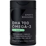 Sports Research frente del empaque muestra 90 Plantgels y beneficio vegano