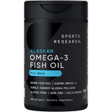 Sports Research frente del envase mostrando 240 mini softgels y beneficios