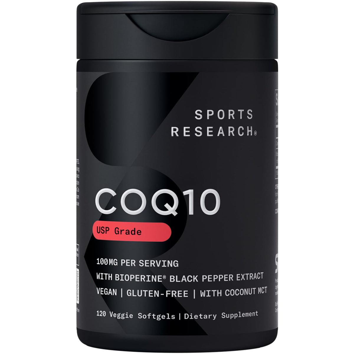 Sports Research envase frontal mostrando 120 veggys y beneficios de absorción
