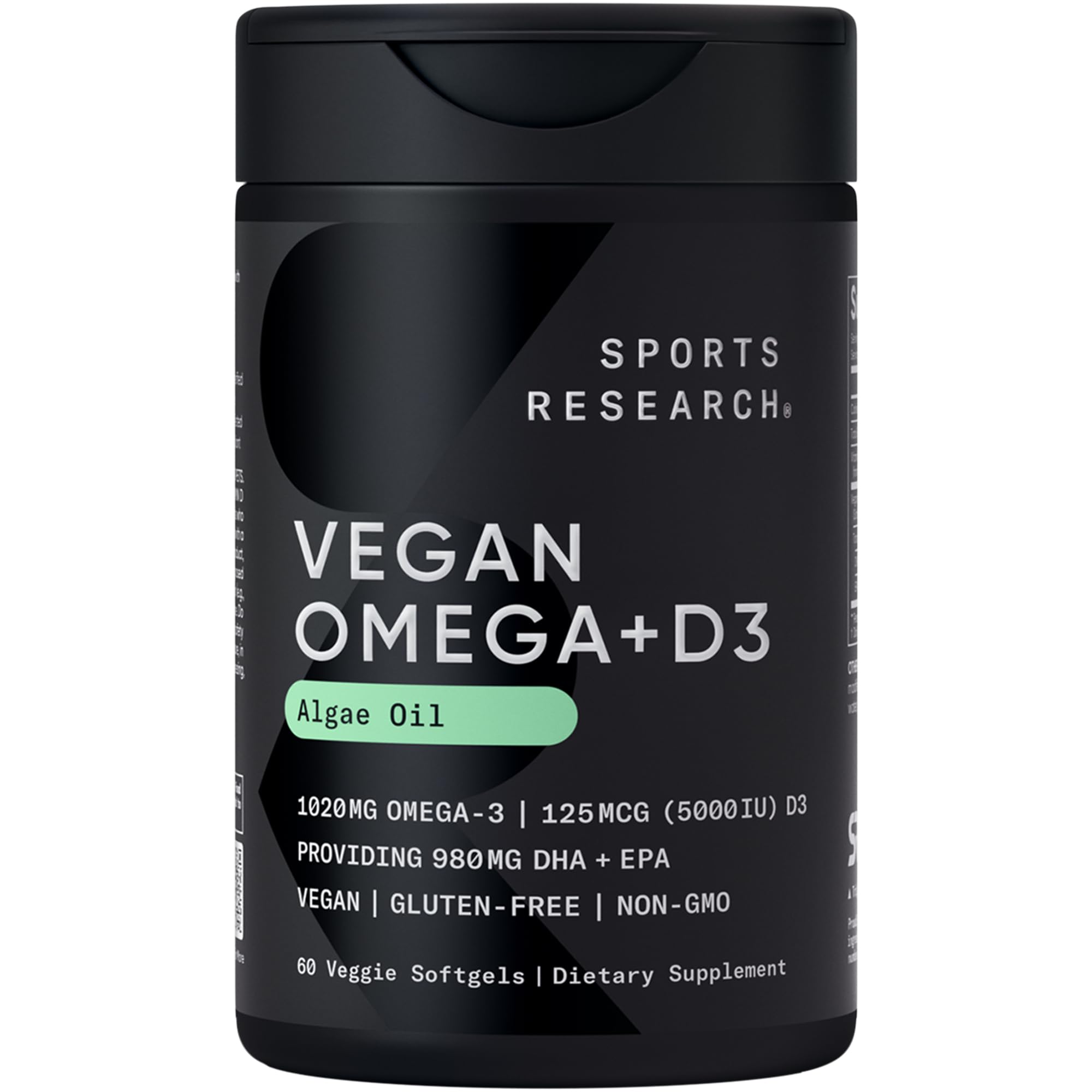 Sports Research frente del envase mostrando cápsulas veganas y beneficio claro