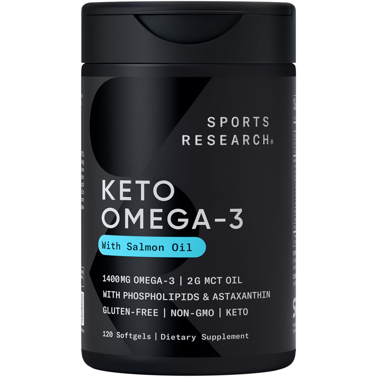 Sports Research frente del envase mostrando etiqueta y beneficios keto
