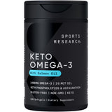 Sports Research frente del envase mostrando etiqueta y beneficios keto