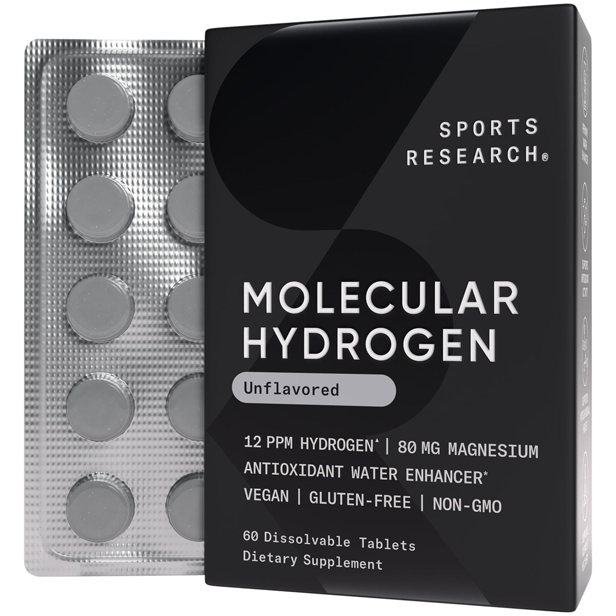 Sports Research envase frontal mostrando 60 dosis y ventajas prácticas