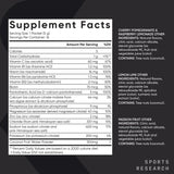Sports Research sobre y botella en gimnasio ofreciendo recuperación rápida