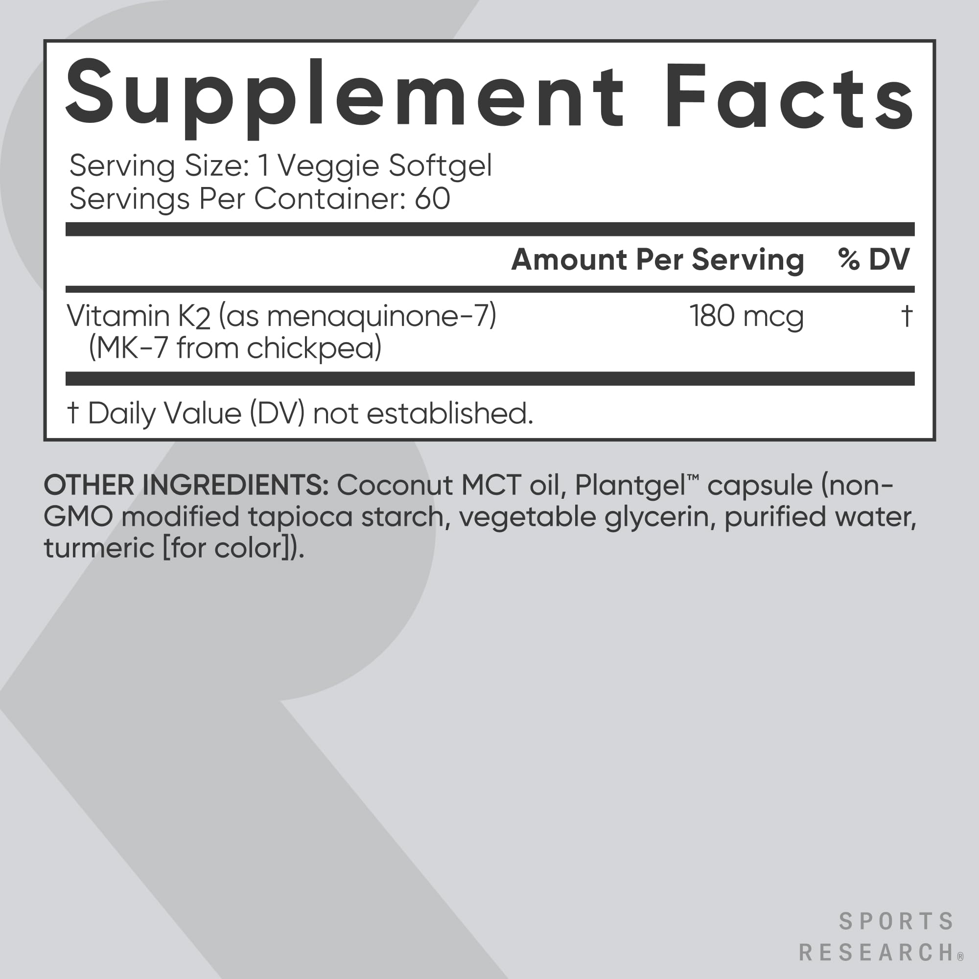 Sports Research ingredientes: garbanzos fermentados como fuente vegetal de K2
