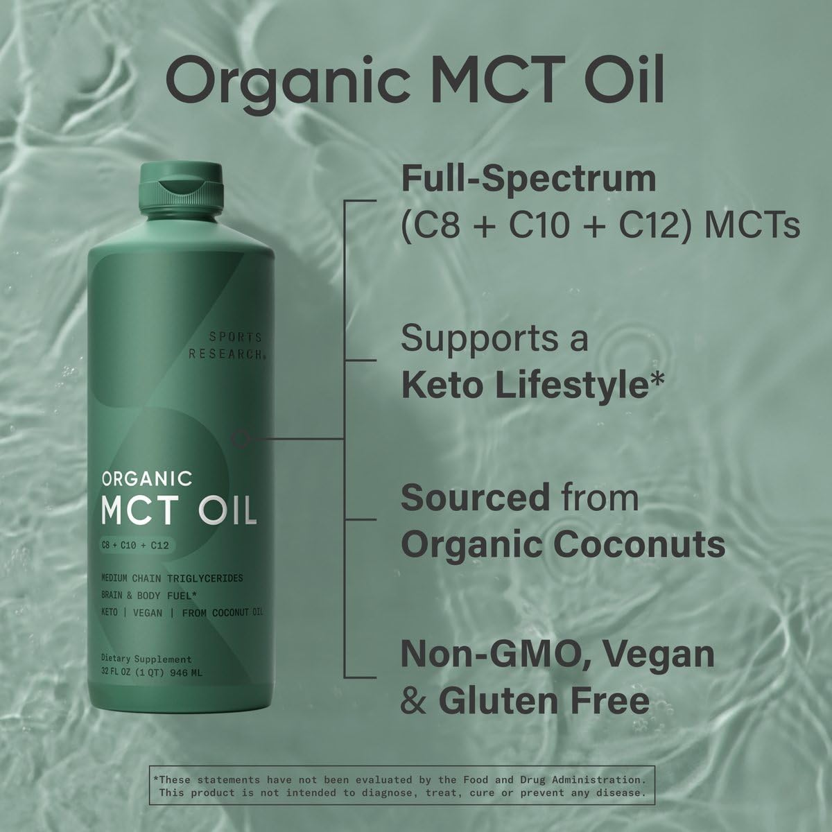 Sports Research MCT Oil vertido en café para una mezcla cremosa y energía rápida