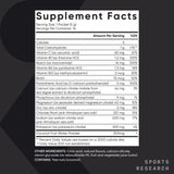 Sports Research caja abierta con 16 sobres organizados para uso diario