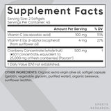 Sports Research rótulo con lista de ingredientes y beneficios claros