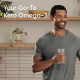 Sports Research softgels servidas en plato para ver cantidad por porción
