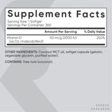 Sports Research softgel en mano para comparar tamaño y confort al tragar
