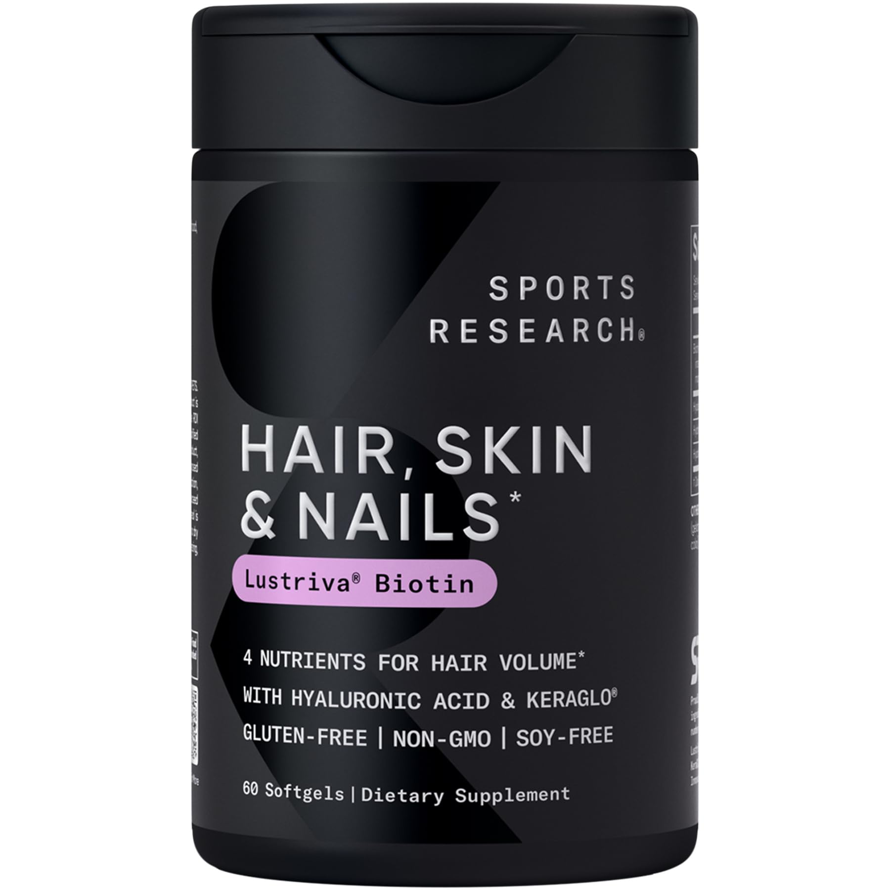 Sports Research frente del envase mostrando la marca y beneficio de belleza desde adentro
