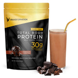 SPR BODY envase frontal Transformation Protein Chocolate mostrando sabor y beneficios