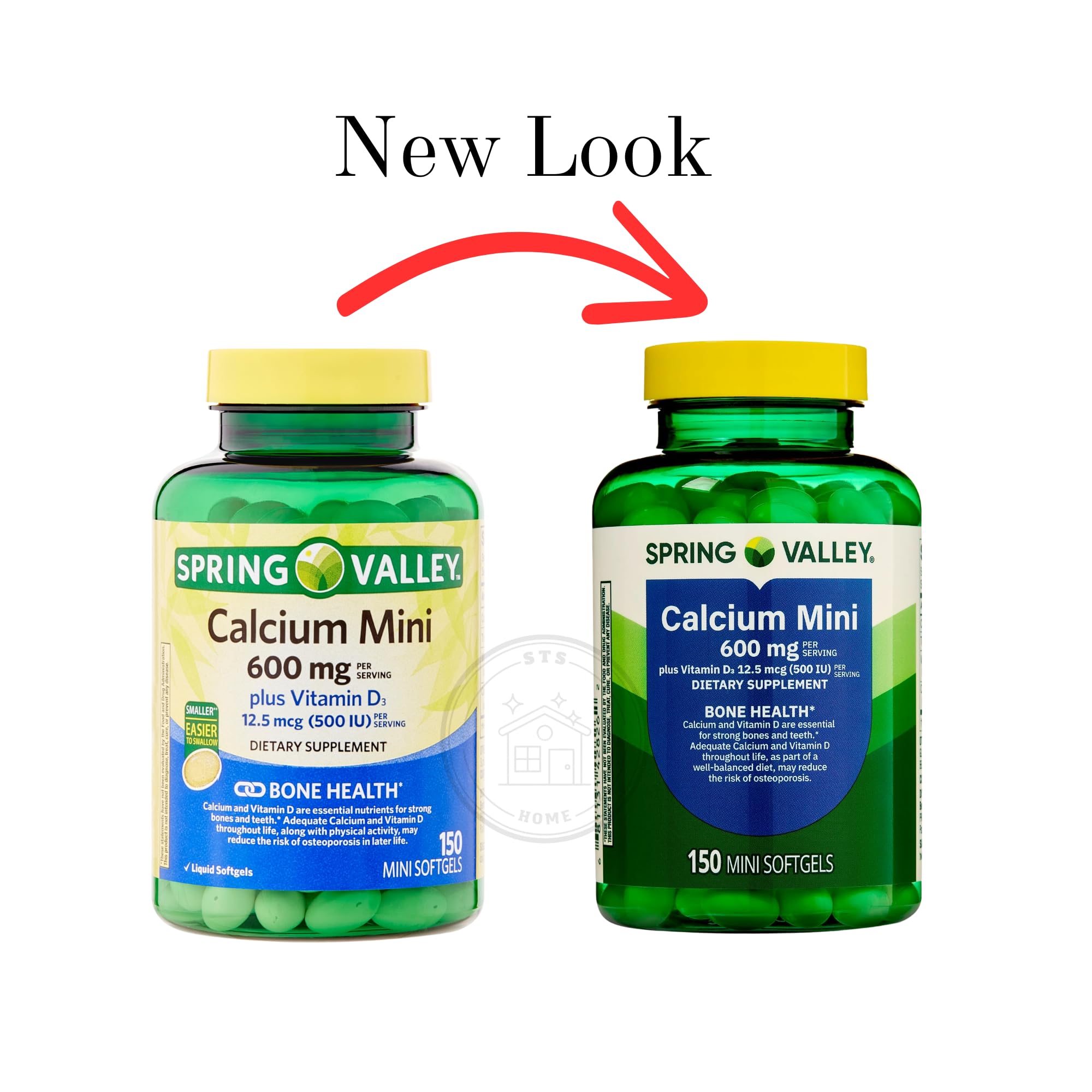 STS Home etiqueta Spring Valley con información nutricional clara y beneficios