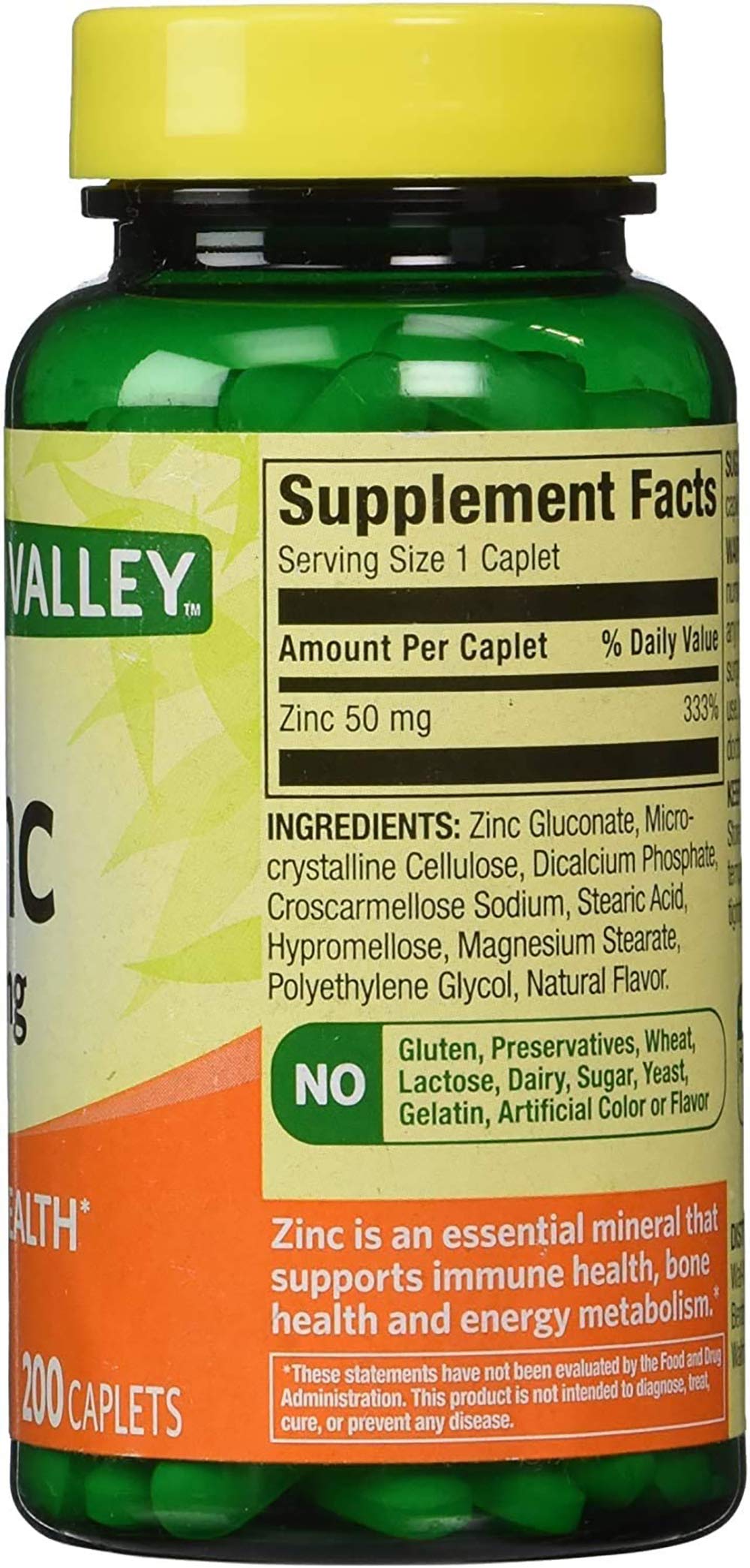 Spring Valley frasco abierto con tabletas visibles para conveniencia