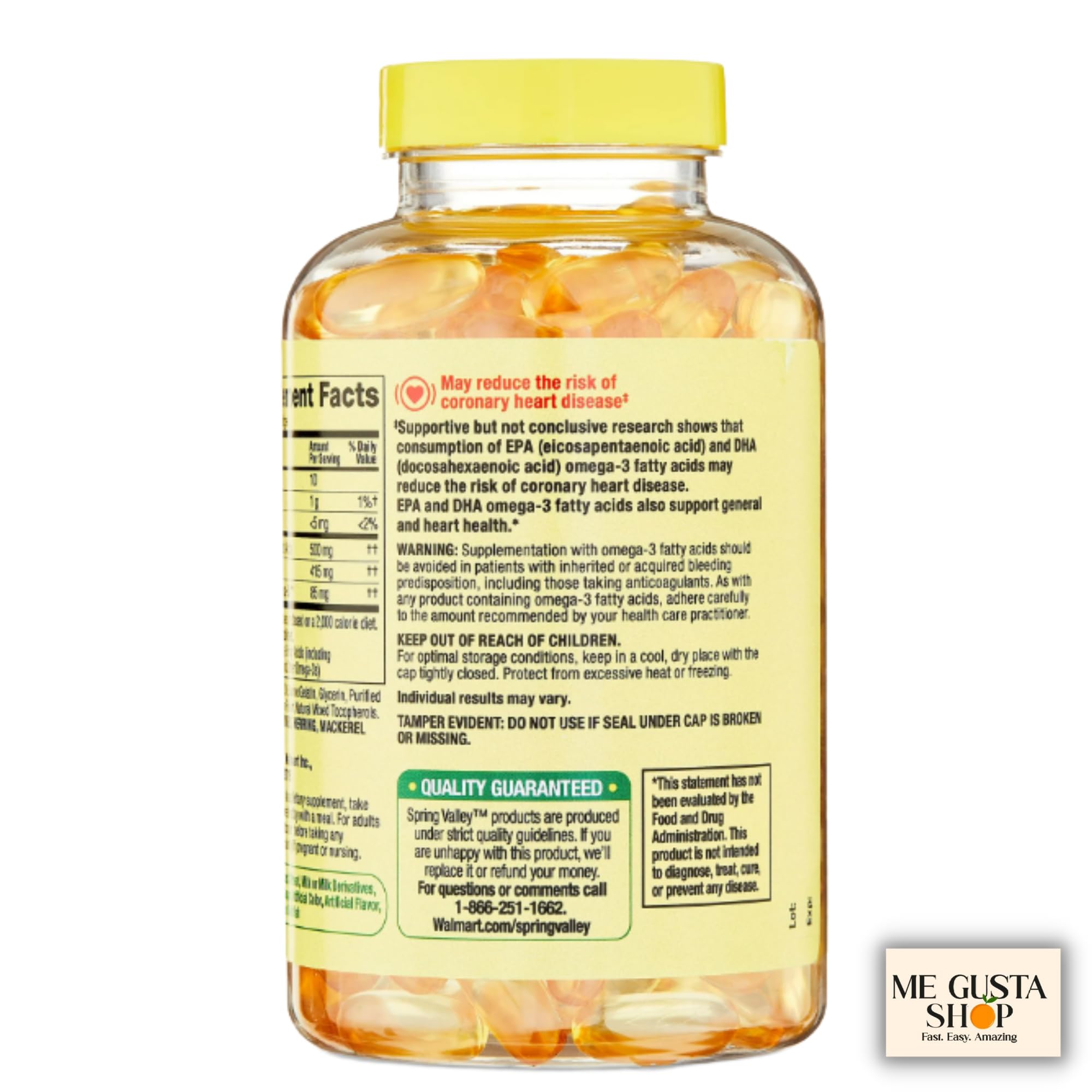 ME GUSTA SHOP spring valley detalle de etiqueta para verificar ingredientes