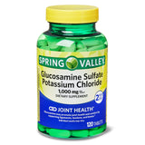 Spring Valley frasco delante mostrando etiqueta y cantidad, fácil identificación del producto