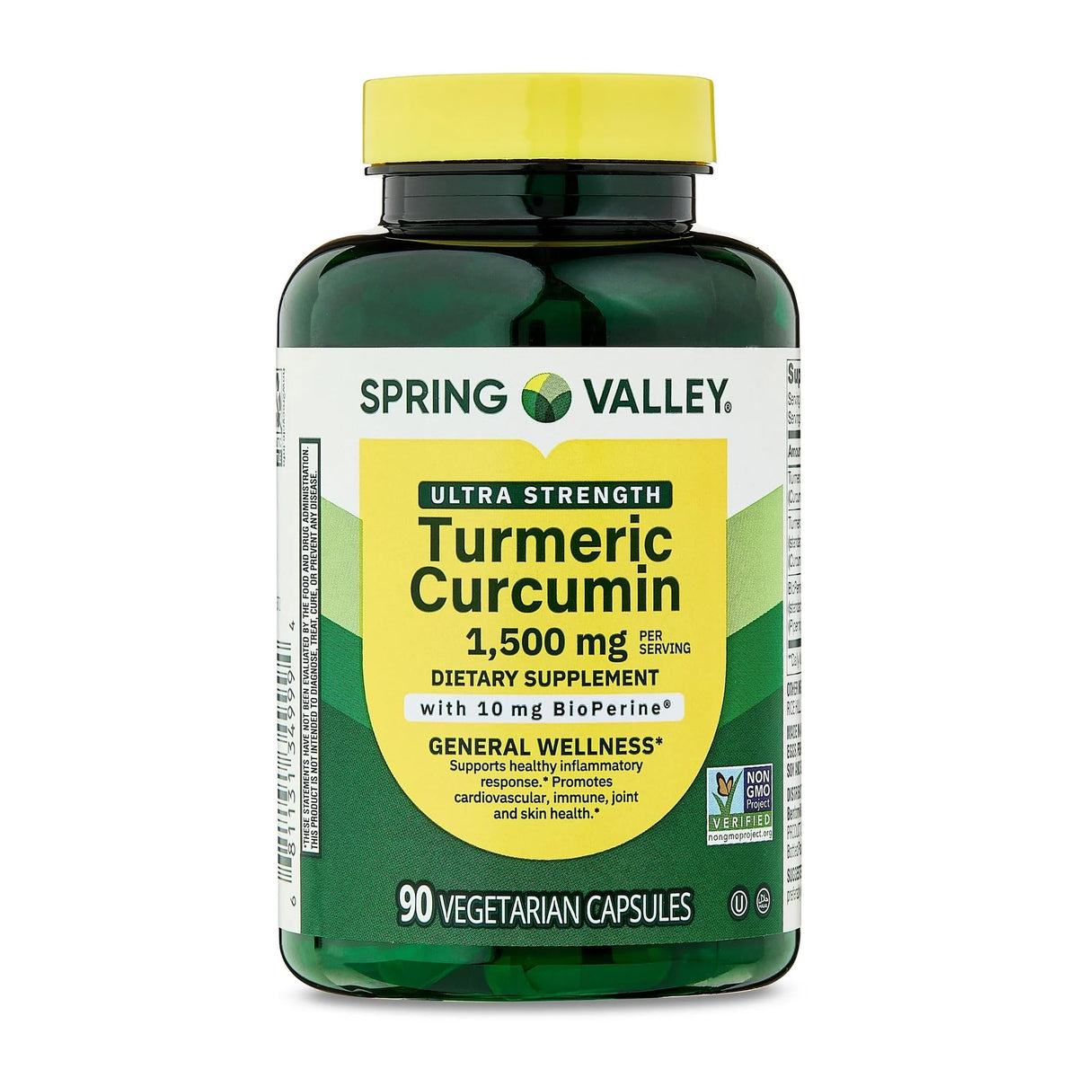 Spring Valley frasco frente mostrando etiqueta y beneficios claros