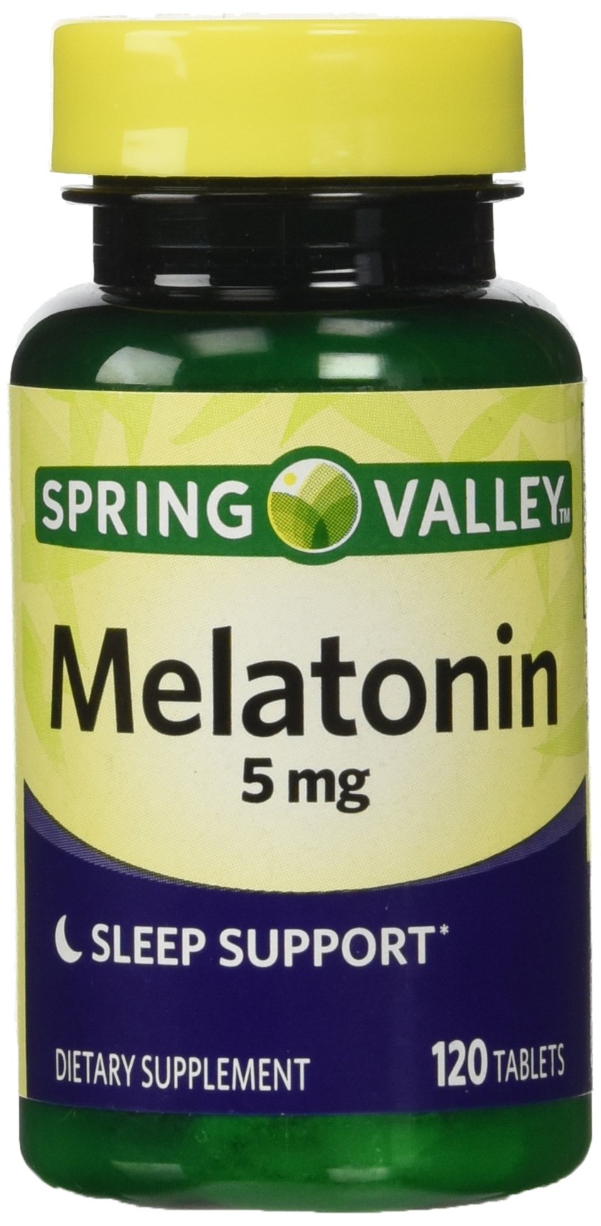 Spring Valley frasco frente mostrando etiqueta clara y beneficio de dosis