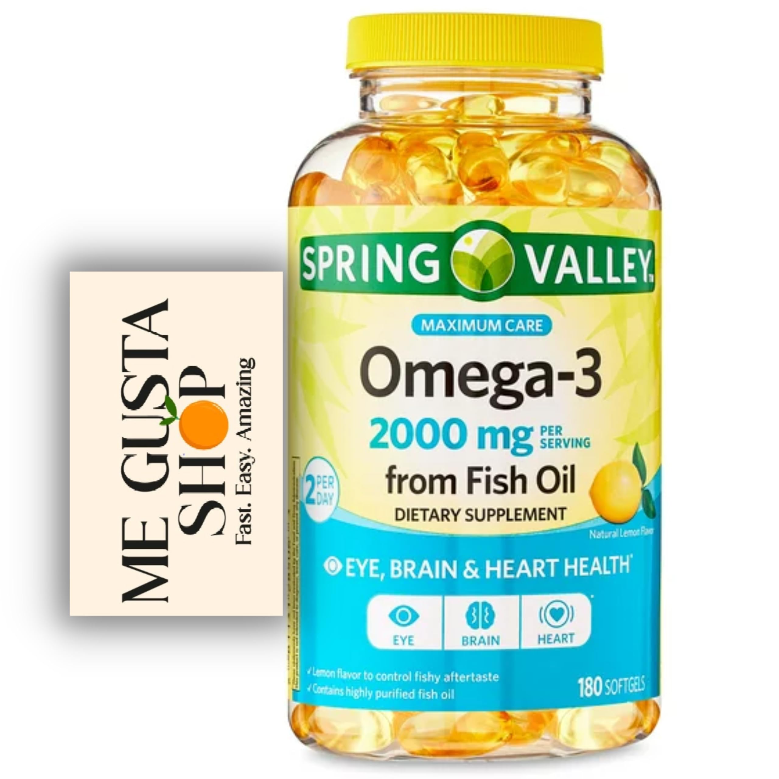 Pegatina ME GUSTA SHOP incluida con el producto Spring Valley detalle promocional y regalo