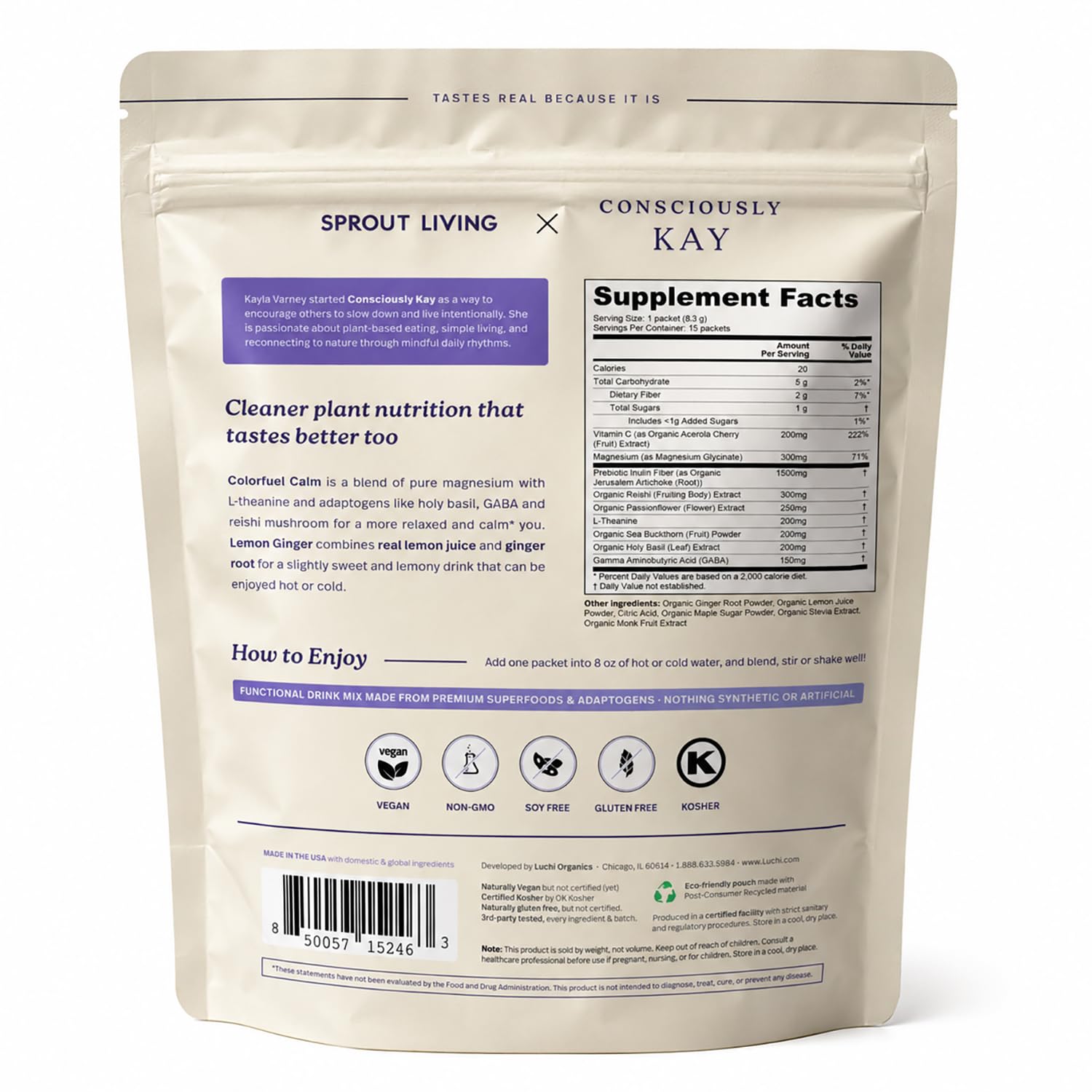 Sprout Living ingredientes orgánicos cercanos, transparencia y calidad
