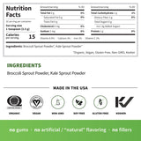 Sprout Living etiqueta con información orgánica y libre de GMO