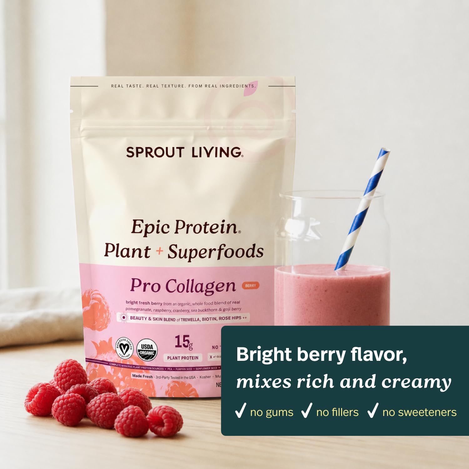Sprout Living panqueques con proteína añadida para desayuno energético