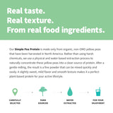 Sprout Living etiqueta nutricional visible, beneficio de transparencia y pruebas