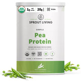 Sprout Living frente del envase mostrando sello orgánico y beneficio de pureza