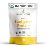 Sprout Living empaque frontal mostrando proteína de girasol y beneficios