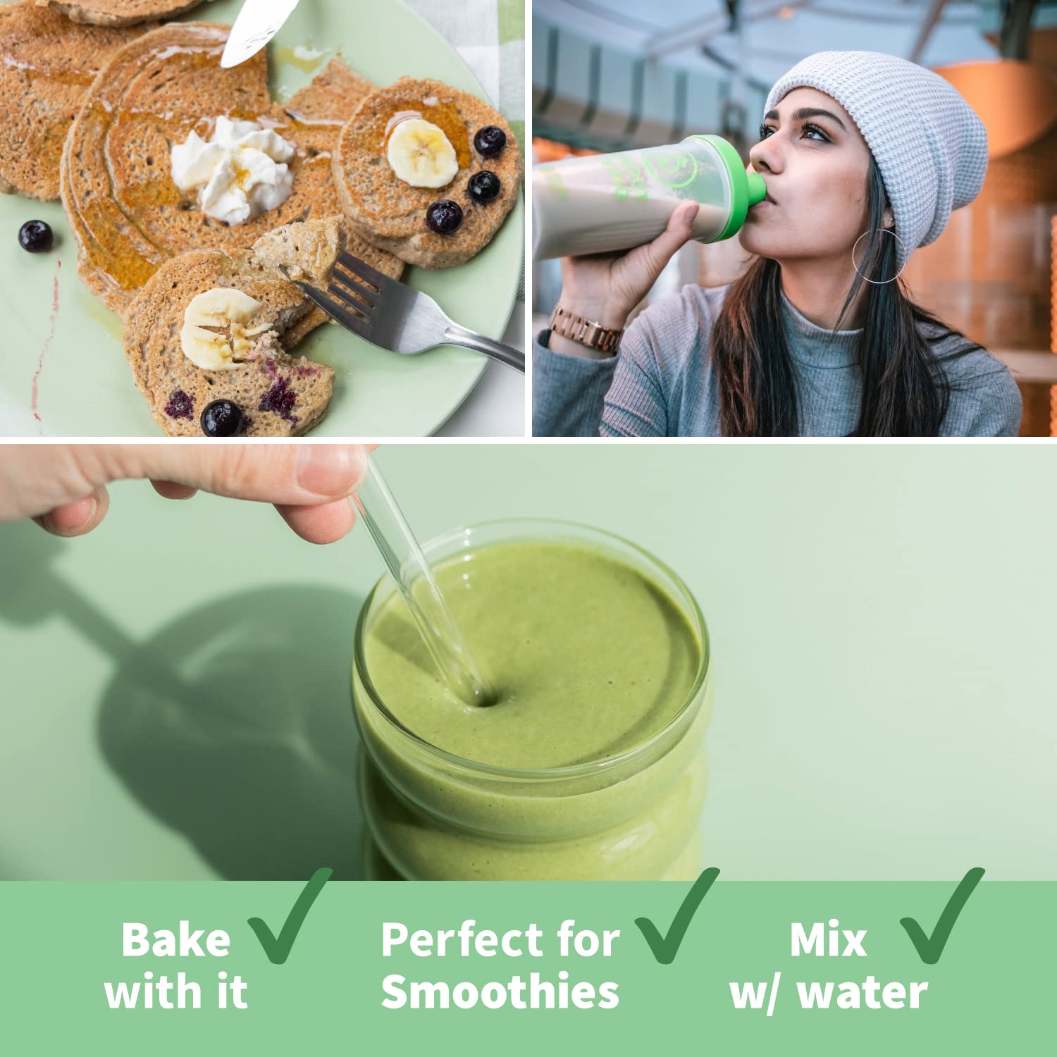 Sprout Living comparación de tamaño con cuchara para porciones claras