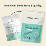 Primer plano textura del polvo Sprout Living, soluble y de sabor suave