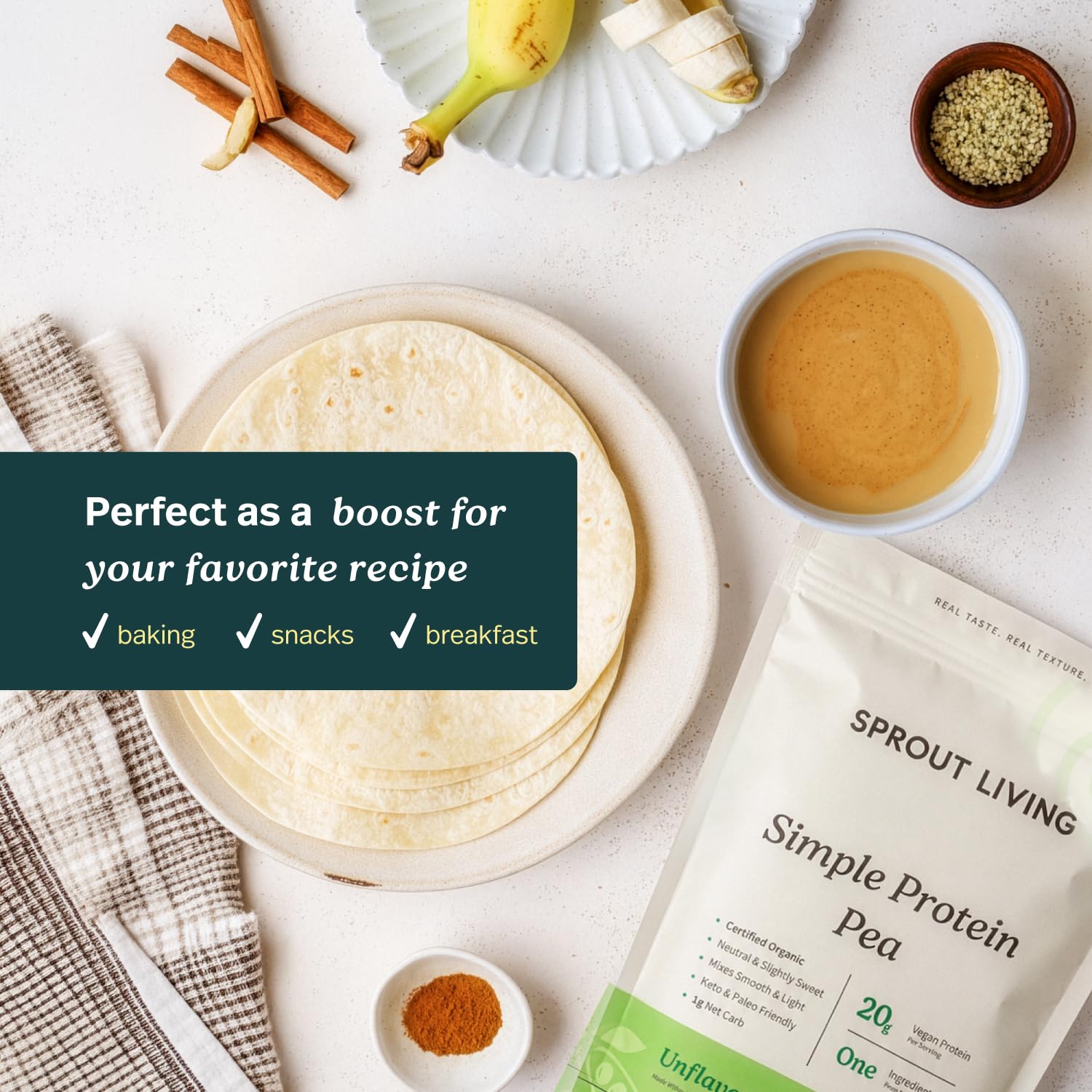 Sprout Living porridge con proteína para desayuno nutritivo