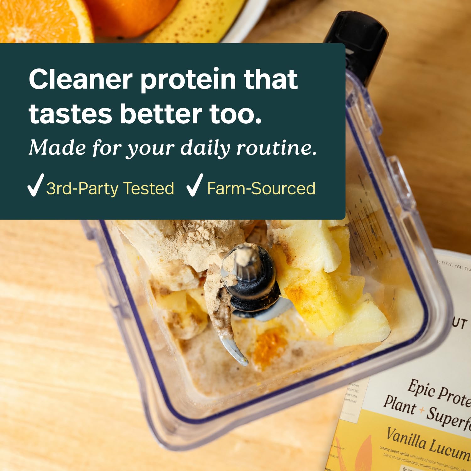 Sprout Living cucharada con producto y beneficio sabor natural lucuma
