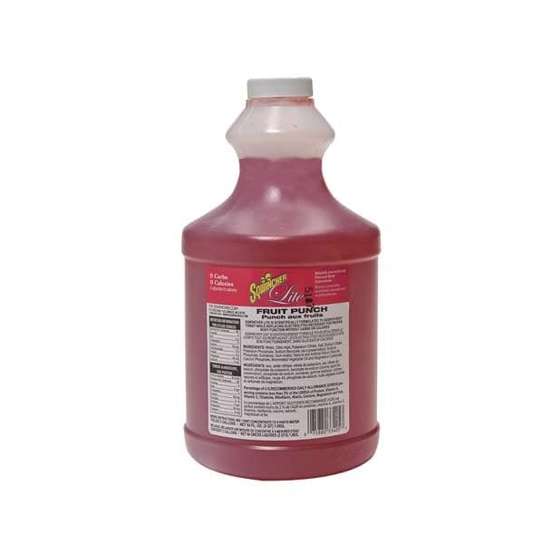 Sqwincher polvo disolviéndose en botella, hidratación instantánea