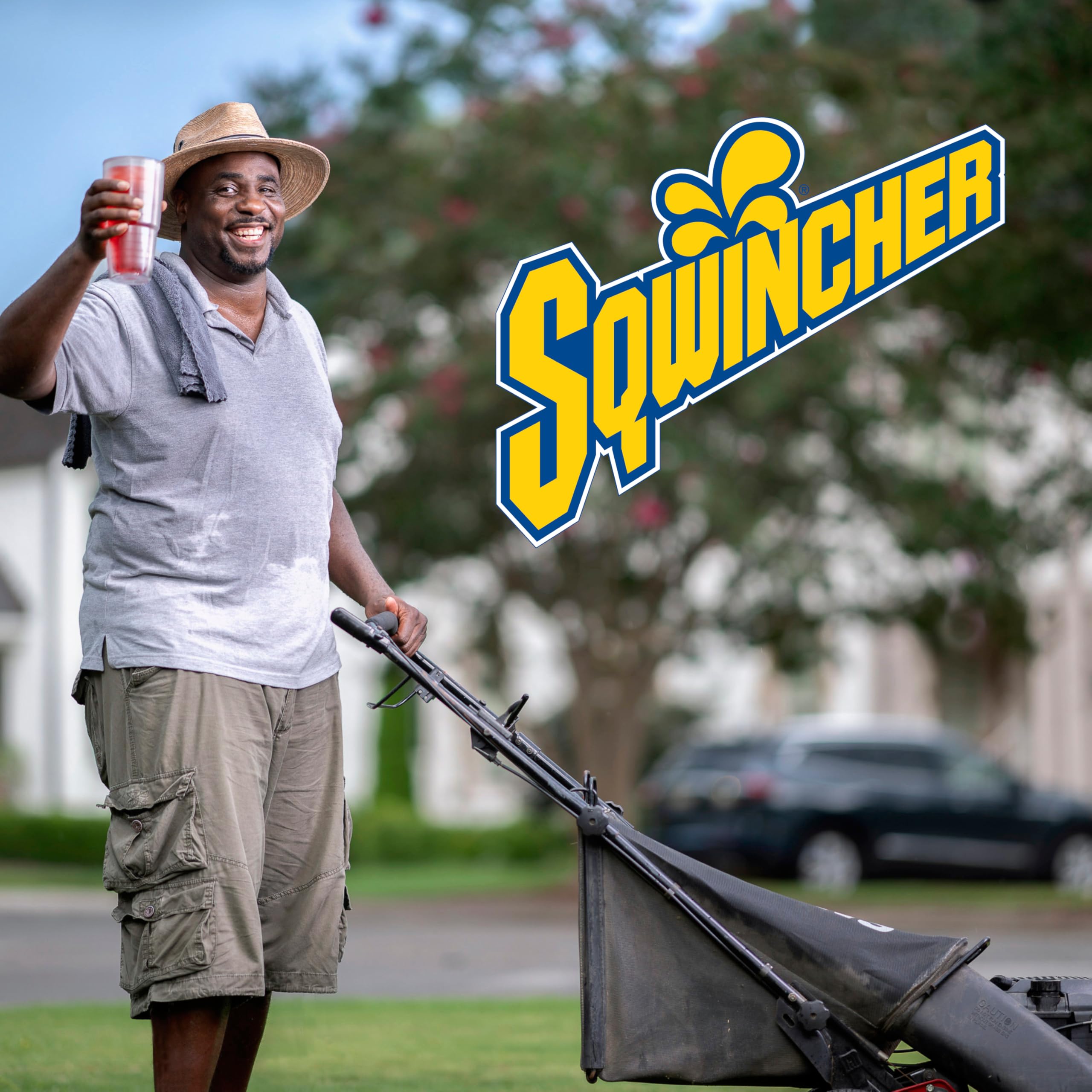 Sqwincher en uso al aire libre para trabajadores, hidrata sin azúcar