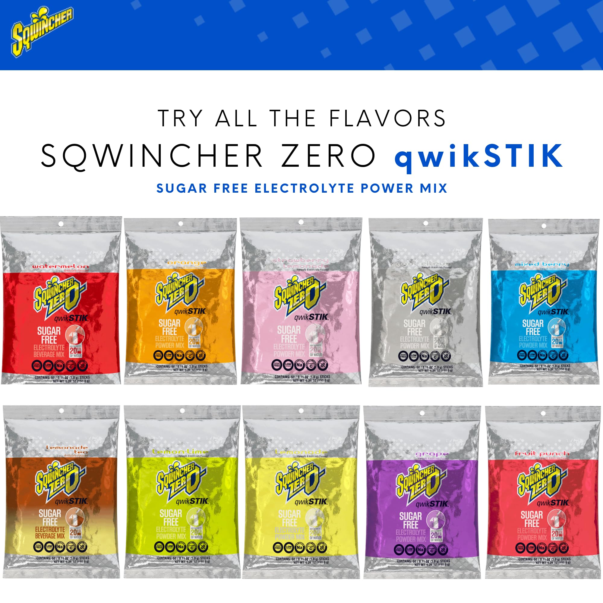 Sqwincher Zero etiqueta nutricional visible para revisar ingredientes